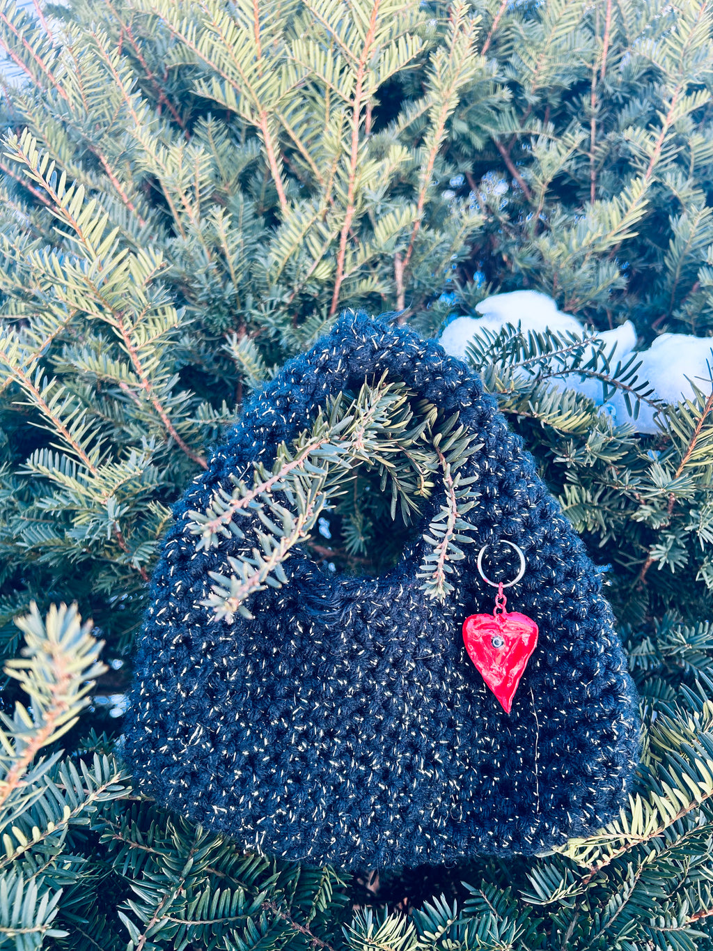 Black Sparkle Donut Bag